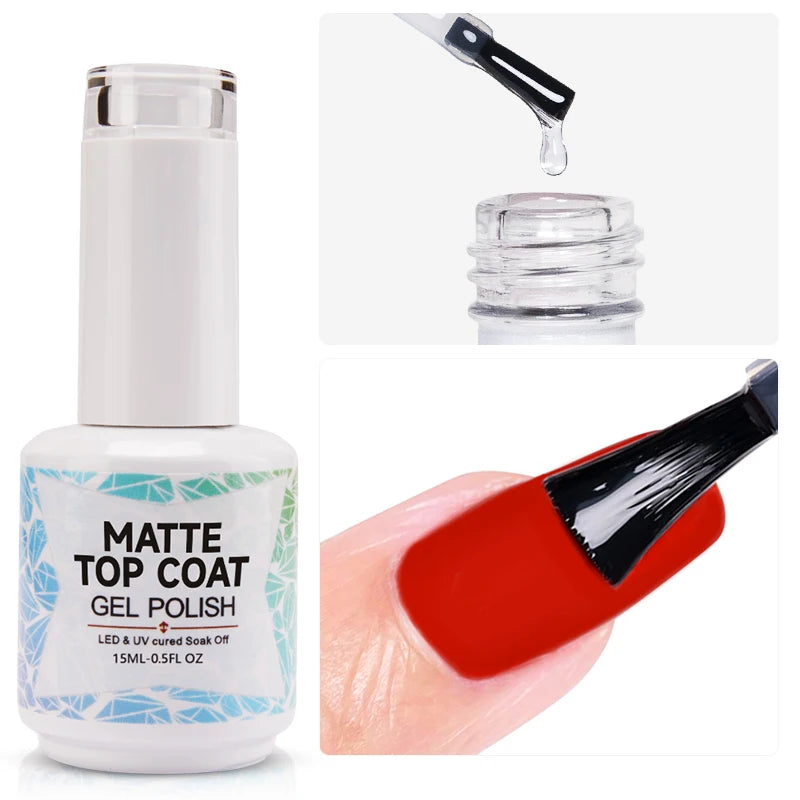 NEW Stain Resistant Gel Top Coat Gel Nail Polish UV Diamond Topcoat No Wipe Sealer Gel Finish Manicure Nail Art Salon Quality