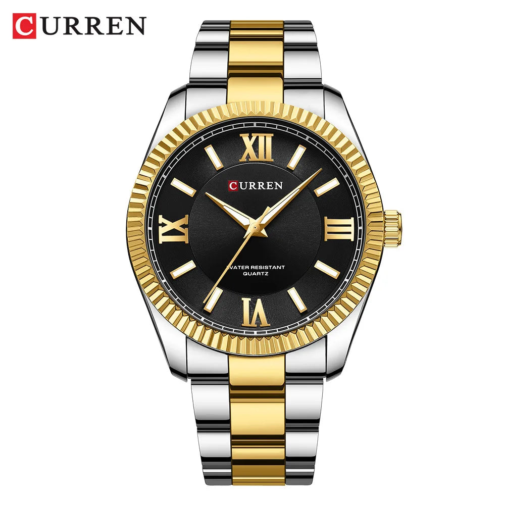 CURREN 8453 Men's Quartz Watch Fashionable Elegant Waterproof Luminous Stainless Steel Strap Business Men's Watch reloj hombre
