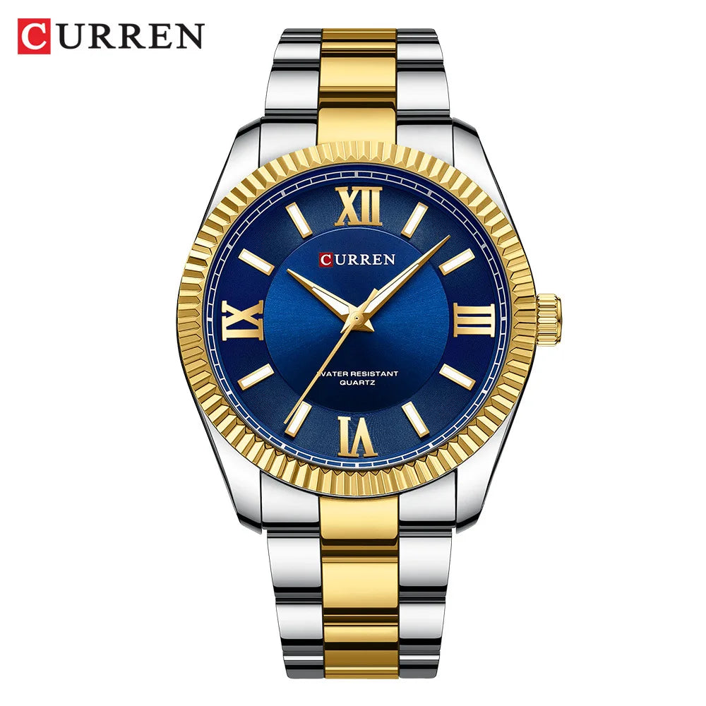 CURREN 8453 Men's Quartz Watch Fashionable Elegant Waterproof Luminous Stainless Steel Strap Business Men's Watch reloj hombre