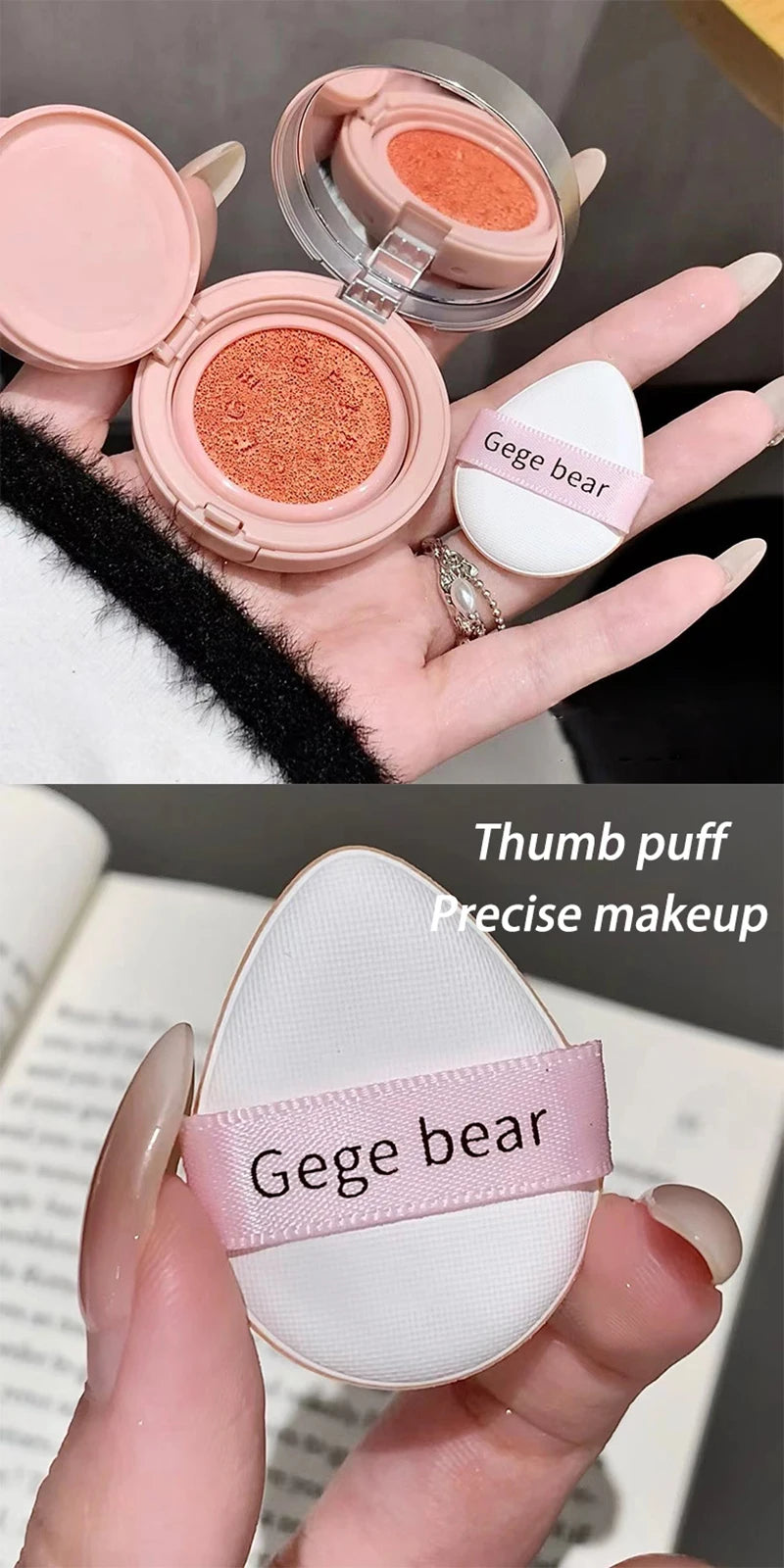 Cute Liquid Blusher Air Cushion Nude Natural Face Brighten Apricot Peach Tint Blush Shading Rouge Rubor Korean Makeup Cosmetics
