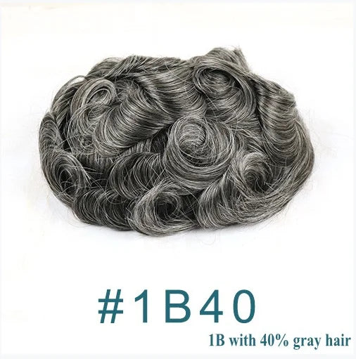 1B20 1B50 Grey Black Hair Breathable Q6 Human Hair Toupee for Men Natural Hairline Bleach Knots Swiss Lace Capillary Prosthesis