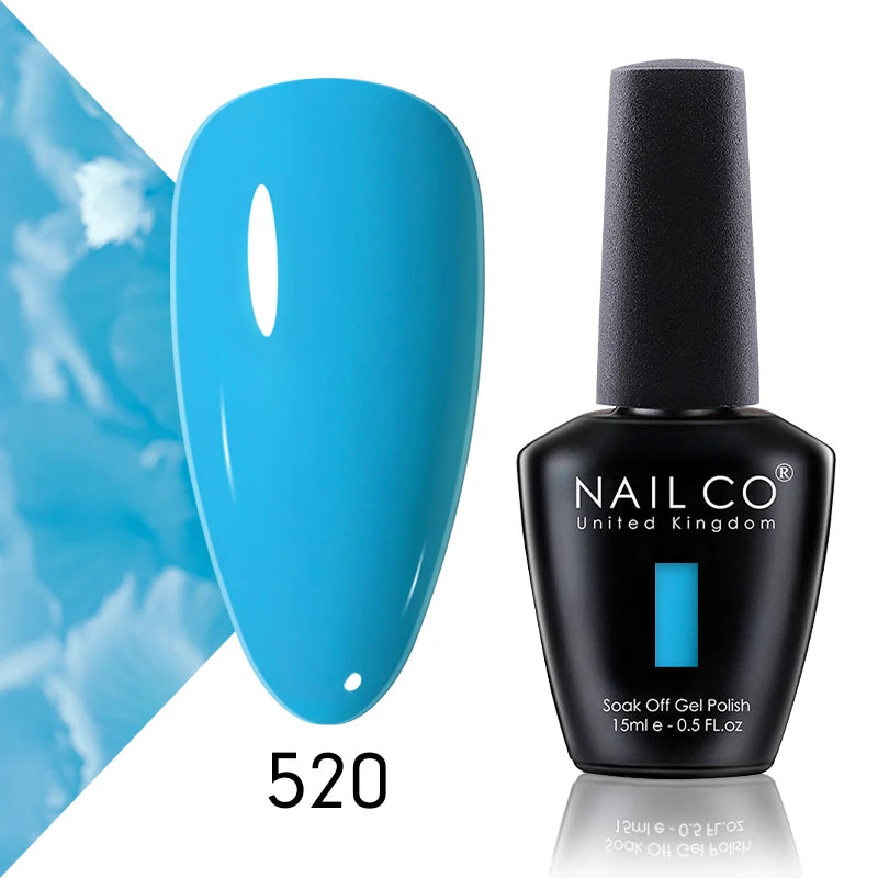 NAILCO 15ml Blue Gel Polish UV Gel Polish Varnish Hybrid DIY Nails For DIY Manicure Semi Permanent Soak Off LED Gel Nail Polish