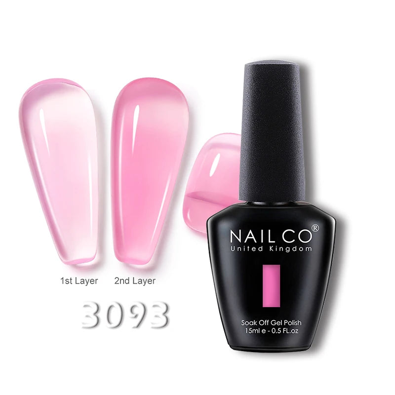 NAILCO 15ml Translucent Gel Nail Polish Semi-permanent Enamels Varnish For UV Nails Art Hybrid LED Nail Gel Transparent Manicure