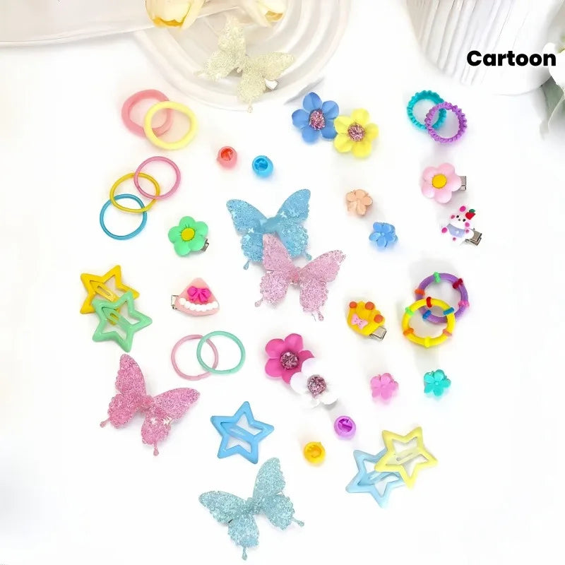 510-Piece Hair Accessories Set - Colorful Bows, Flowers & Stars