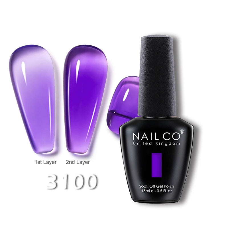 NAILCO 15ml Translucent Gel Nail Polish Semi-permanent Enamels Varnish For UV Nails Art Hybrid LED Nail Gel Transparent Manicure