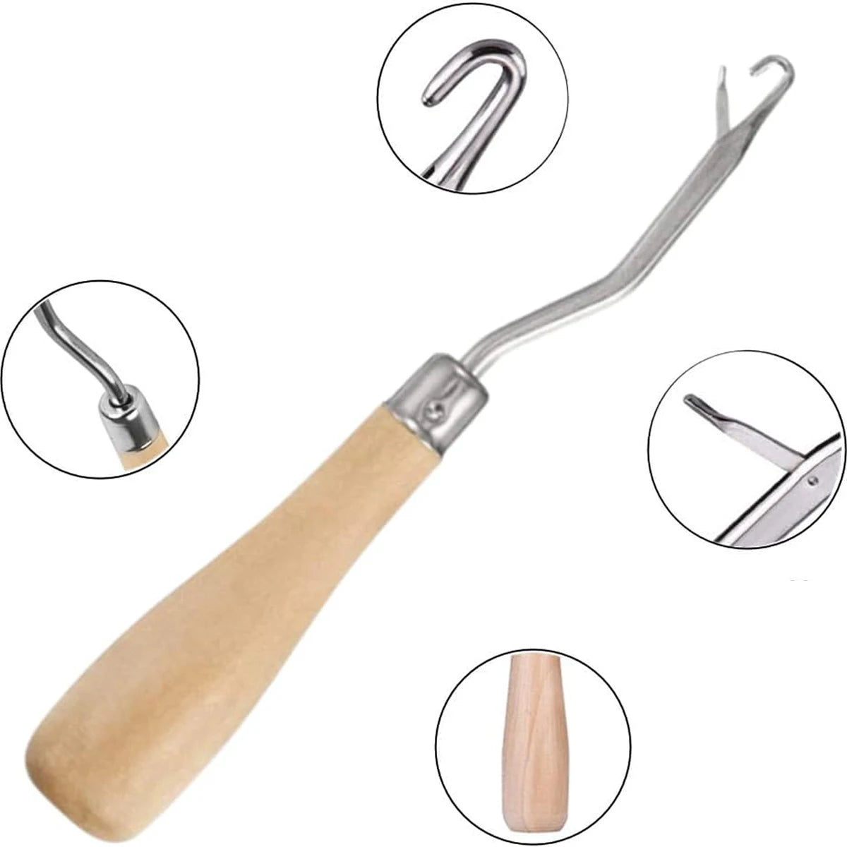 Latch Hook Crochet Needle - Wooden Dreadlocks Hair Extension Tool