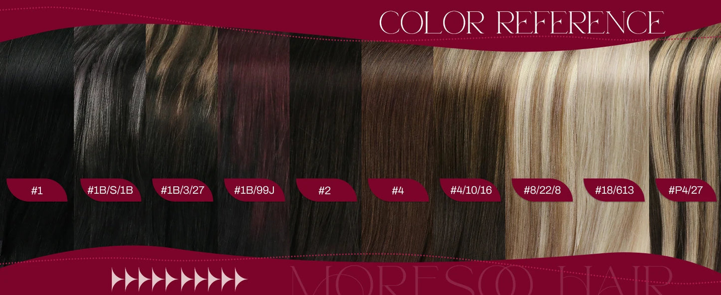 Moresoo Seamless Invisible PU Clip in Hair Extensions 100% Real Human Hair Remy Hair  PU Clip in Extensions 7PCS 105G Full Head