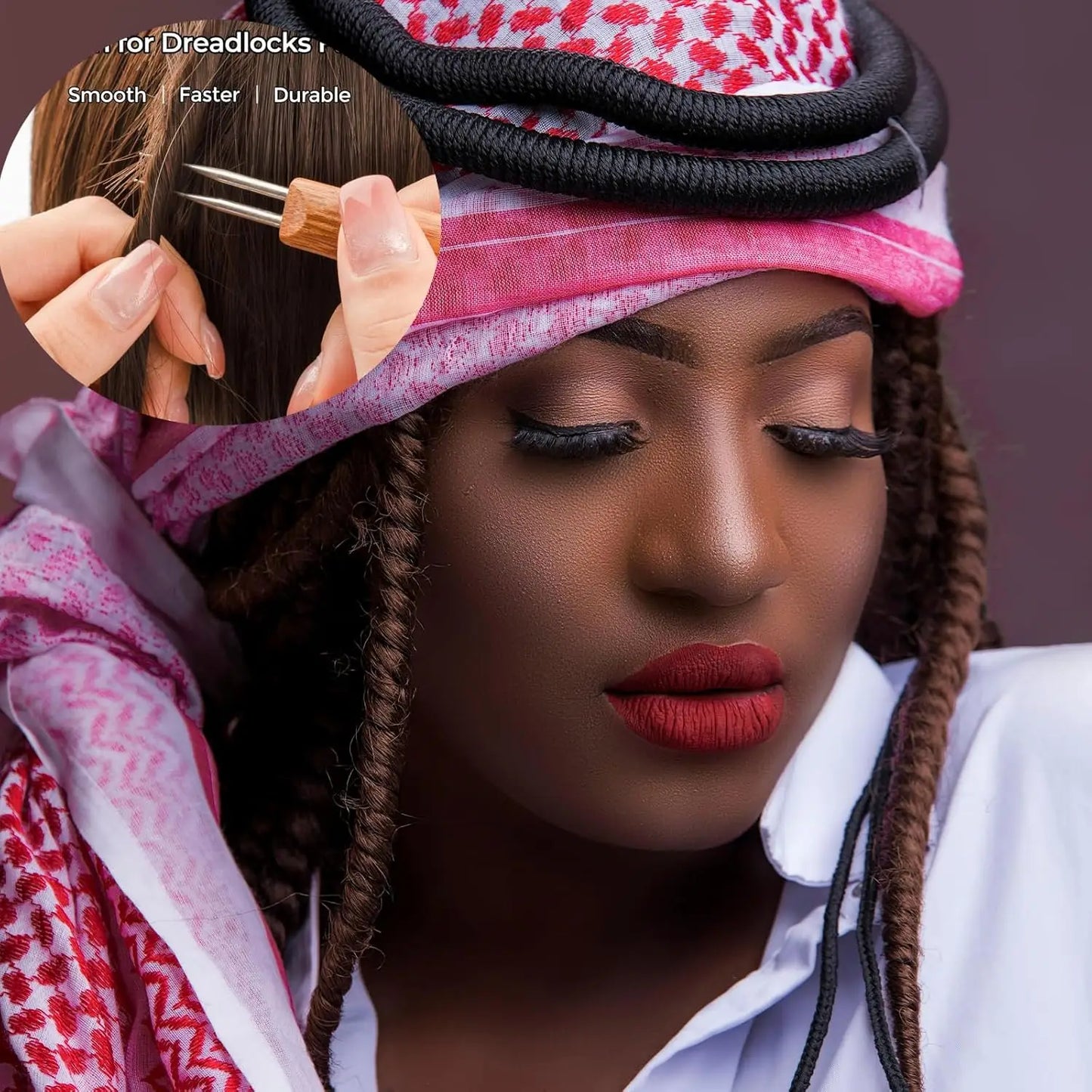 8 Pcs Dreadlock Crochet Hook Tool, Braid Hair Dreadlocks Needle Weaving Crochet Wig Tool