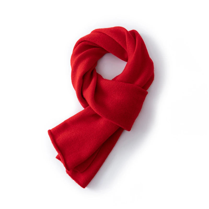 100% Wool Winter Scarf - Knitted Shawl Wrap