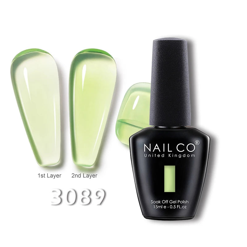 NAILCO 15ml Translucent Gel Nail Polish Semi-permanent Enamels Varnish For UV Nails Art Hybrid LED Nail Gel Transparent Manicure