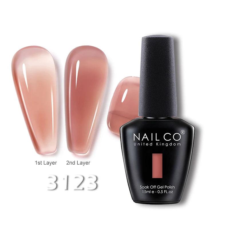 NAILCO 15ml Translucent Gel Nail Polish Semi-permanent Enamels Varnish For UV Nails Art Hybrid LED Nail Gel Transparent Manicure