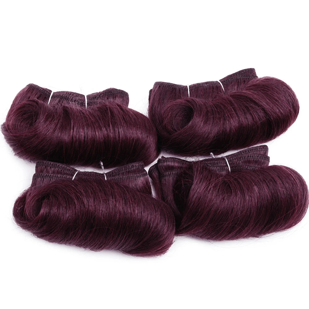 4Pcs/Lot Blonde Curly Bundles 100% Human Hair Ombre Color 1B 27 30 99J Brazilian Remy Hair Weave Bundles Human Hair Extension