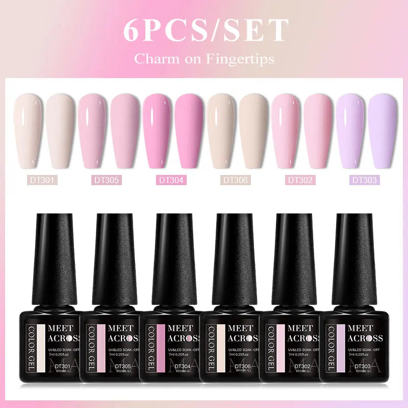 6pcs Gel Nail Polish Set HEMA Free 7ml Semi Permanent Soak Off UV Gel Varnish Nail Art Decoration Christmas Nails Nail Supplies
