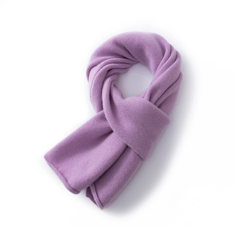 100% Wool Winter Scarf - Knitted Shawl Wrap