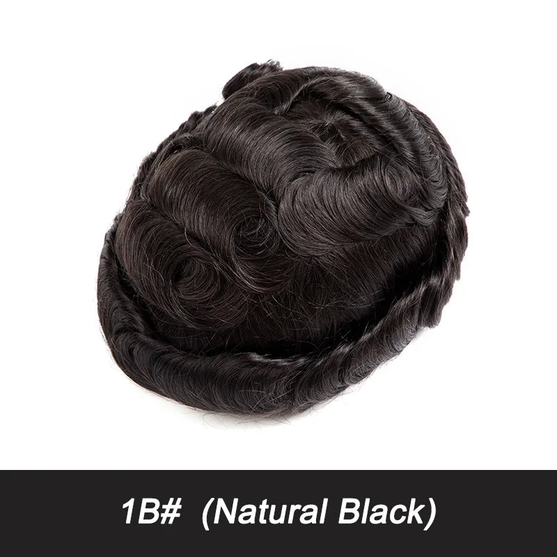 Full Swiss Lace Toupee Ultra Delicate AIR-Lace Male Hair Prosthesis Breathable 100% Natural Human Hair System Unit Mens Wig