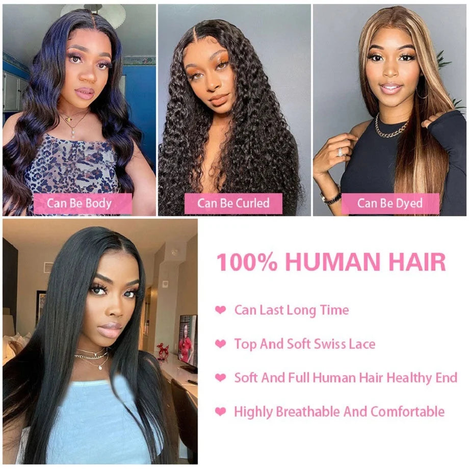 Human Hair Wigs Pre Plucked With Baby Hair 13x4 13x6 Hd Lace Frontal Wig Straight Lace Front Human Hair Wigs For Women