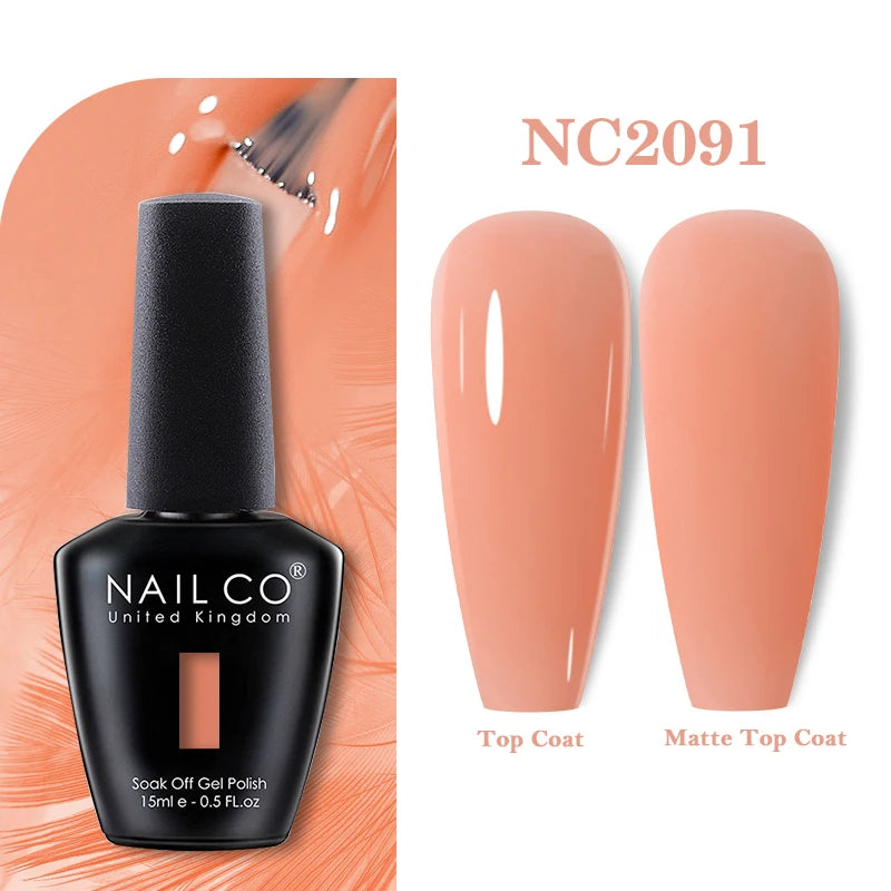 NAILCO 15ML Top coat Base coat Gel nail polish nails art Semi Permanent Lacquer Varnish Hybrid nail supplies for professionals