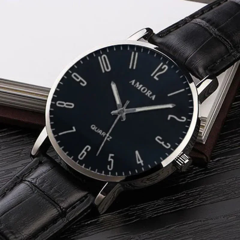 Men Watches Business Wrist Watch Luxury Leather Strap Analog Watches Quartz Wristwatches Clock Men Women Casual Simple Watch