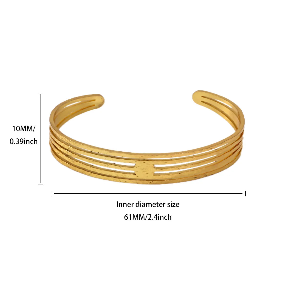 Classic Texture Geometric Open Bangle Bracelet For Women Stainless Steel Gold Color Exquisite Cuff Bracelet 2025 Hand Jewelry