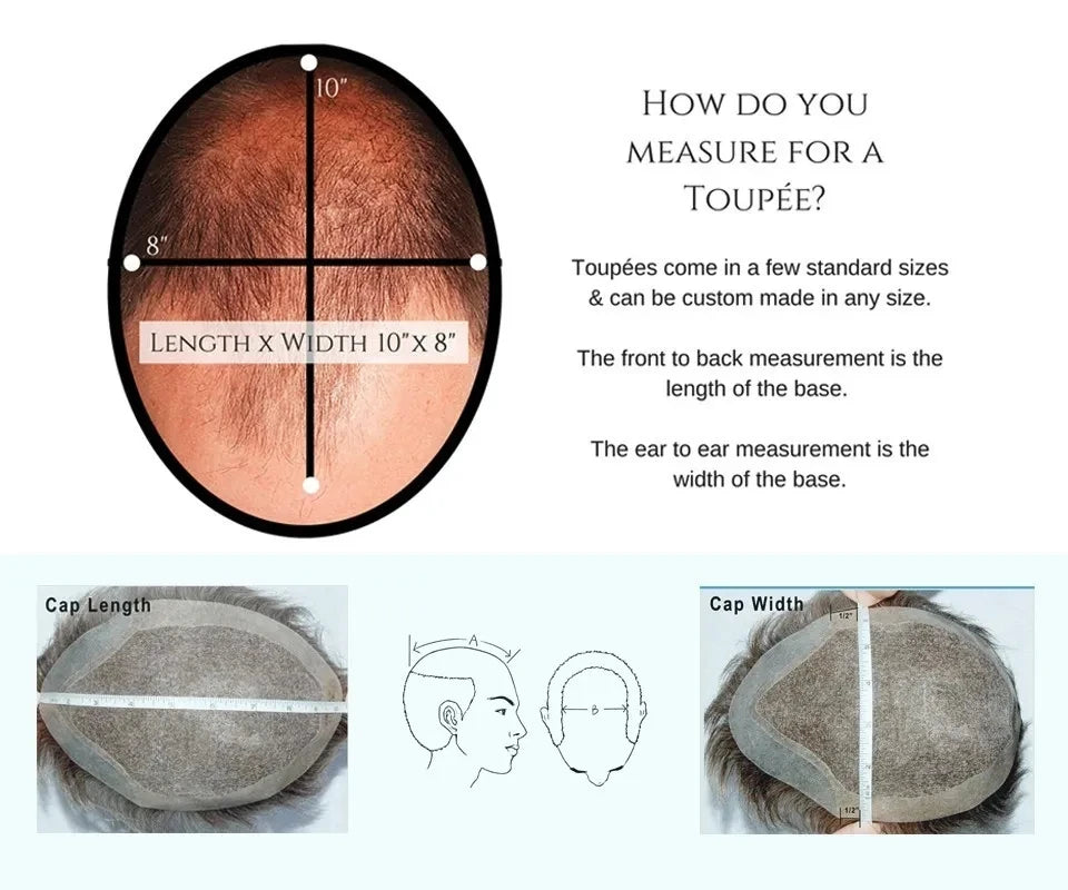 Afro Men Deep Wave 15mm 360 Weaves 100% Human Hair Toupee Hair Replacement Capillary Prosthesis MONO/POLY Base for Options Wig