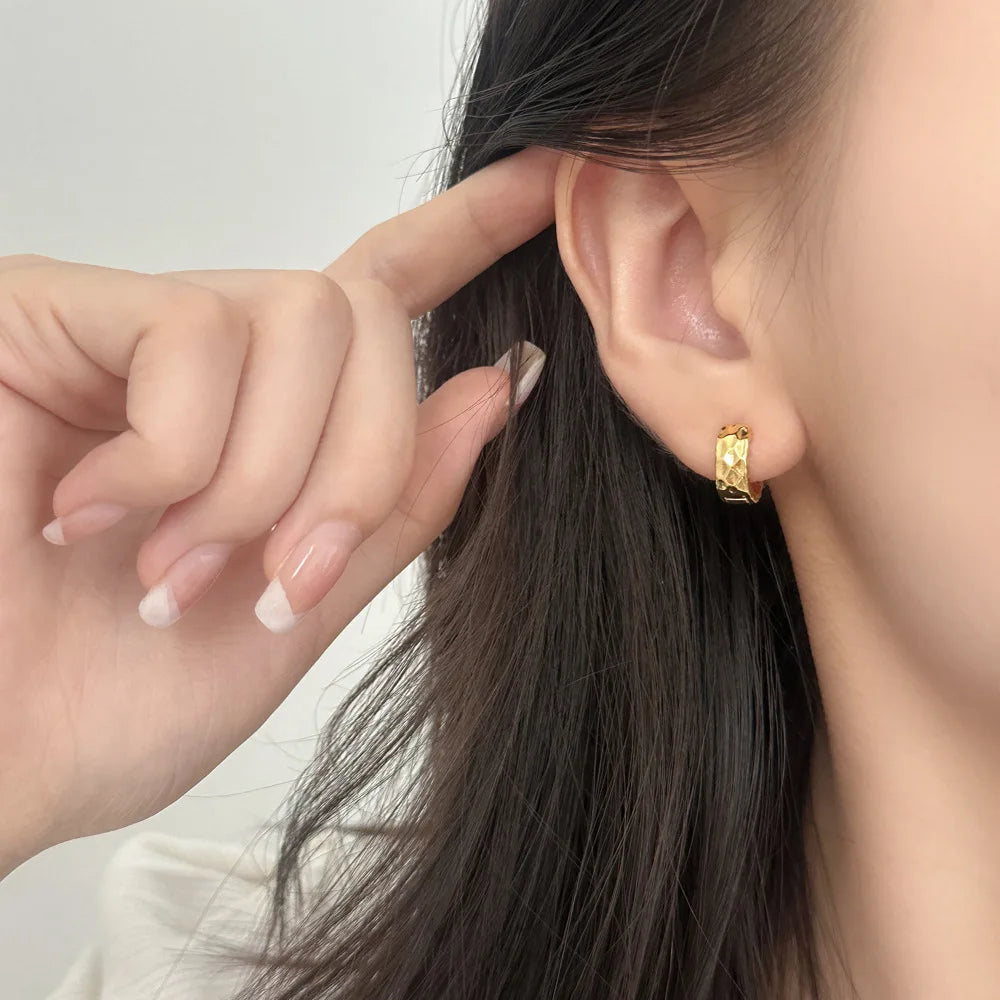 PONYKISS 925 Sterling Silver 18K Gold Round Stud Earrings for Women Minimalist Classic Fine Jewelry Geometric Accessories