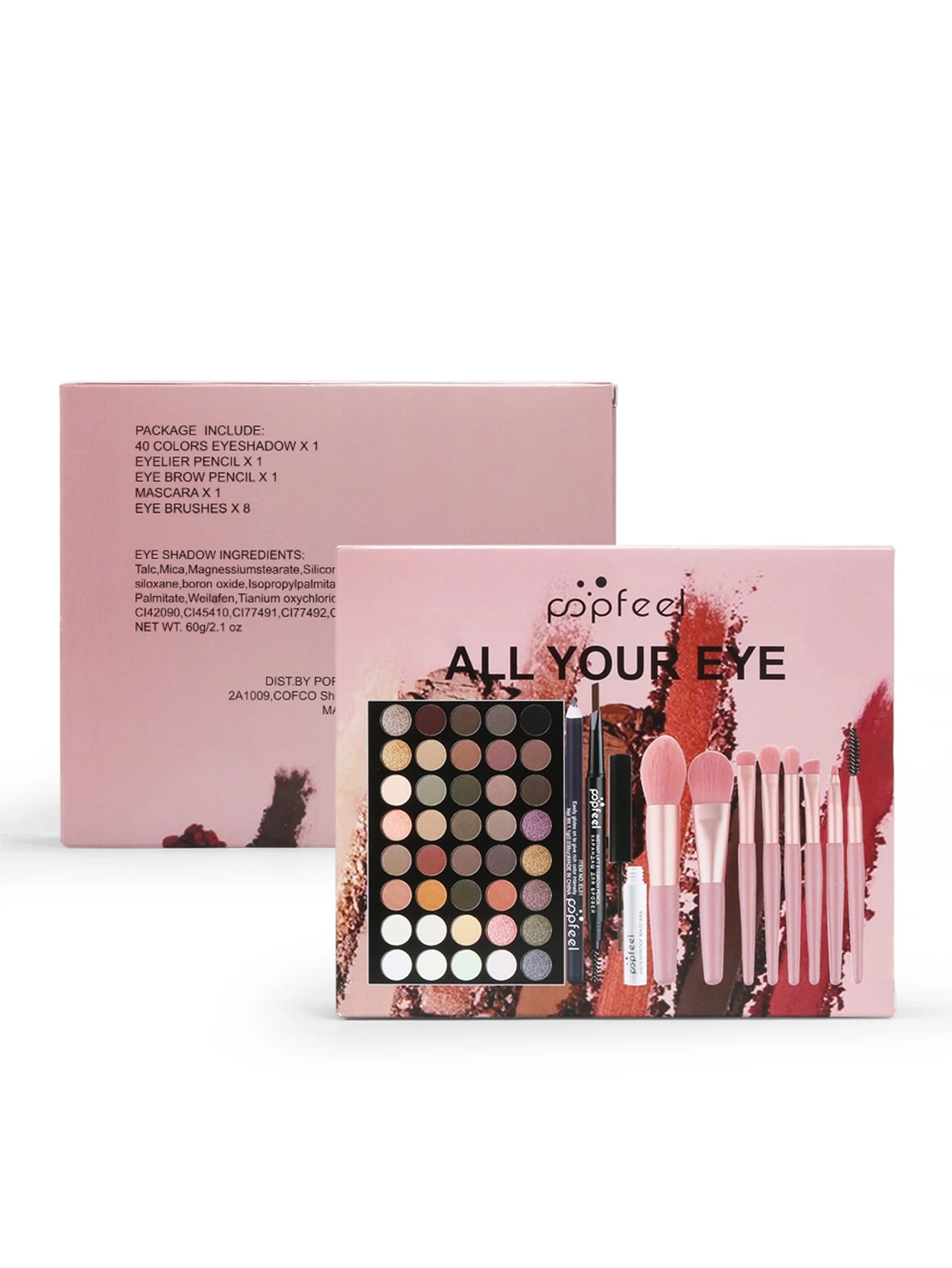 40 Colors Eyeshadow Palette Set, Eyebrow Pencil Eyeliner Pen Mascara With A Set Of Makeup Brushes Eye Cosmetics