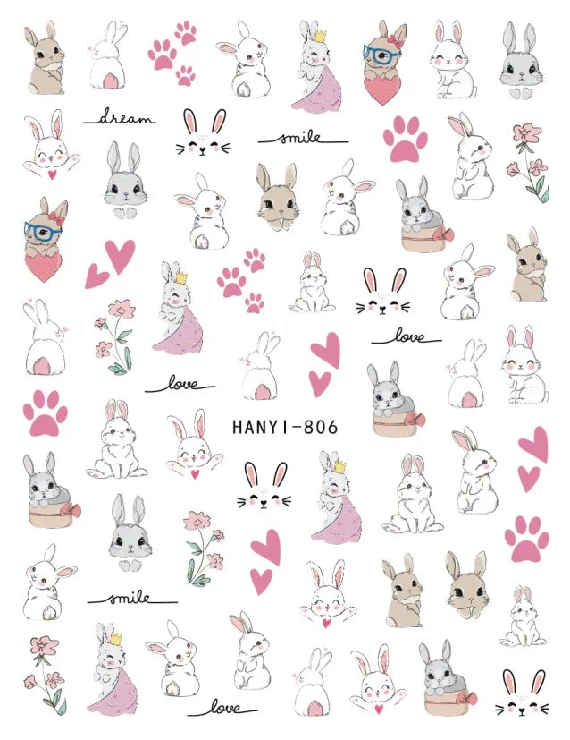 3d Pink Hearts Balloon Valentine Day Love Letters Nail Art Stickers Adhesive Sliders Nail Decals Decoration Manicure Accessories