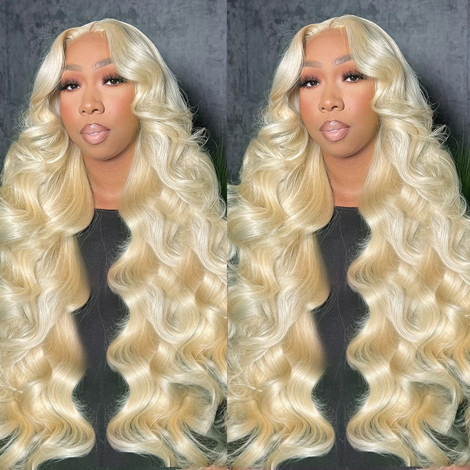 200% Body Wave 13x4 Human Hair Blonde Wig Water Wave 613 HD Lace Frontal Wig Brazilian 13x6 Colored Lace Front Wigs For Women
