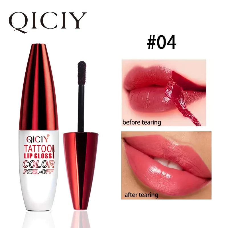 Tear Lip Gloss 4 colors easy to apply lipstick, moisturizing and long-lasting anti-sweat non-sticky cup tearing lipstick