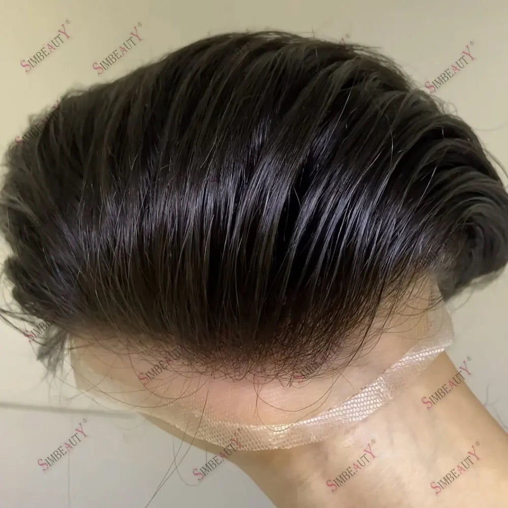 1B20 1B50 Grey Black Hair Breathable Q6 Human Hair Toupee for Men Natural Hairline Bleach Knots Swiss Lace Capillary Prosthesis