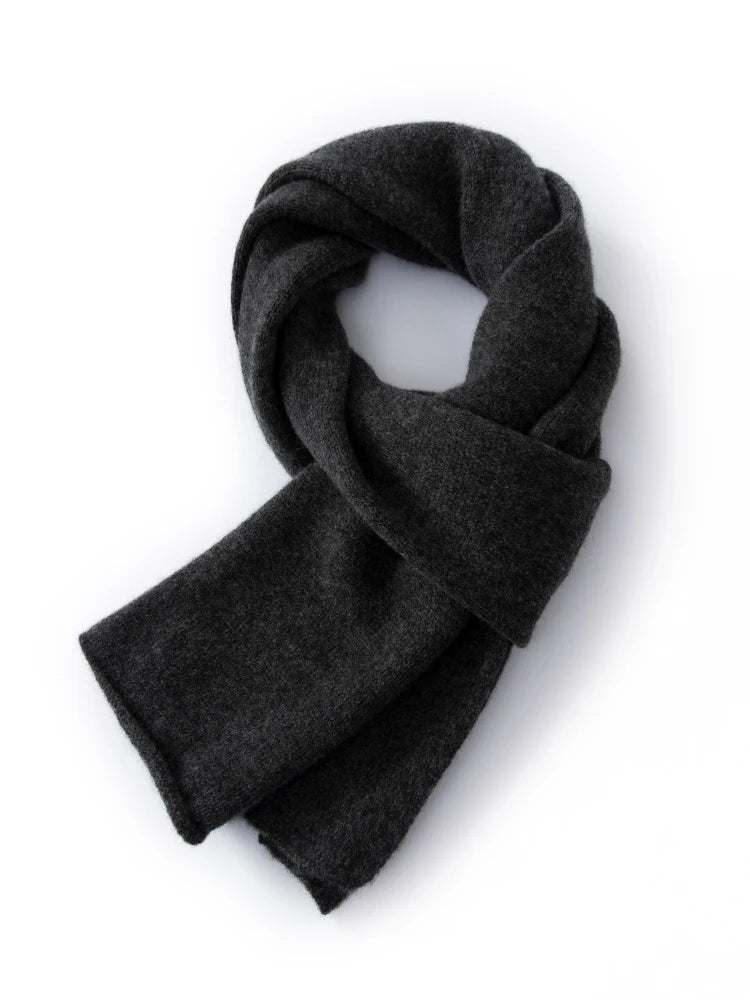 100% Wool Winter Scarf - Knitted Shawl Wrap