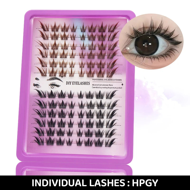 DINGSEN Eyelashes Cluster Soft Individual Lashes Eyelashes Extensions Volume DIY Eyelashes Kit Thick Cluster Eyelash Makeup
