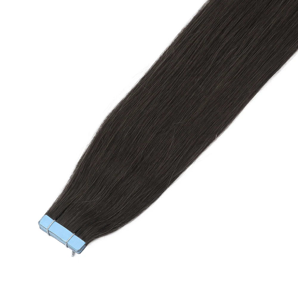 Tape in Human Hair Extensions Brown Seamless Tape in Hair Extensions Skin Weft PU Tape On Hair 12"-24" Machine Remy Tape ins