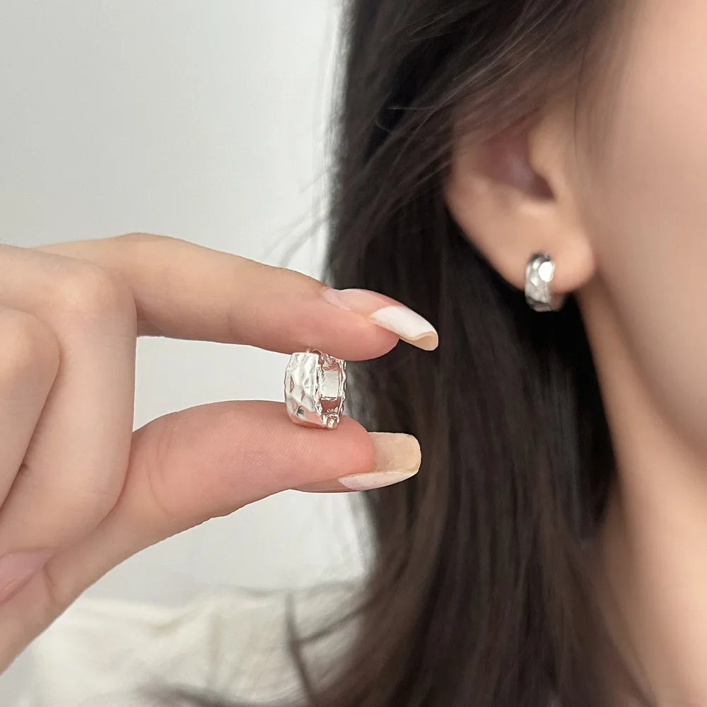 PONYKISS 925 Sterling Silver 18K Gold Round Stud Earrings for Women Minimalist Classic Fine Jewelry Geometric Accessories