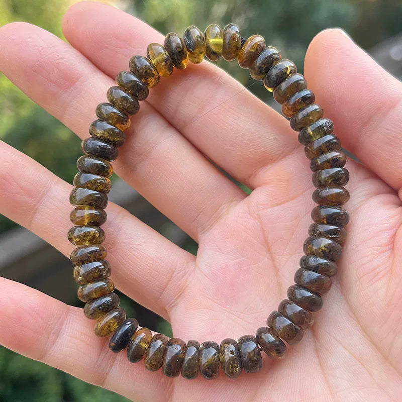 Baltic Plant Amber Bracelet for Women Gift Unique Handmade Irregular Golden Beads New Natural Stone Jewelry Supplier Wholesale