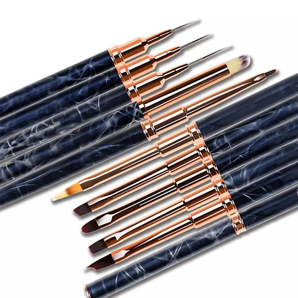 Nail Art Stripes Lines Pen DIY Painting Brush Liquid Powder Acrylic UV Gel Extension Builder Drawing Pen Manicure Tools