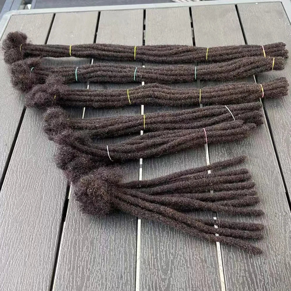 6-20 Inches Human Hair Dreadlocks Extensions Brazilian Real Human Hair Full Handmade Dreadlocks Braids Crochet for Men and Women