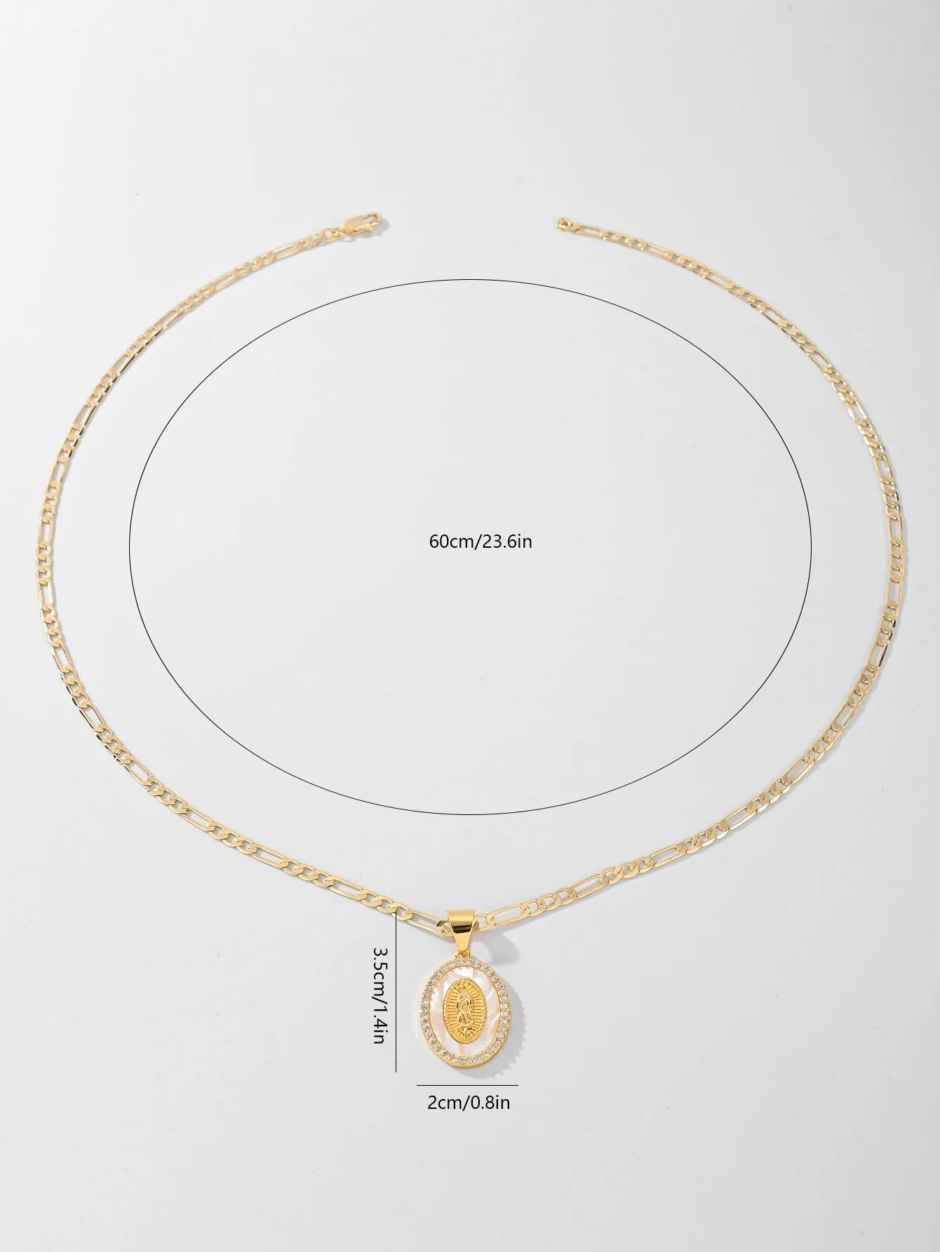 FanSibao women jewelry zircon inlaid enamel Virgin Mary religious pendant necklace suitable for gift giving