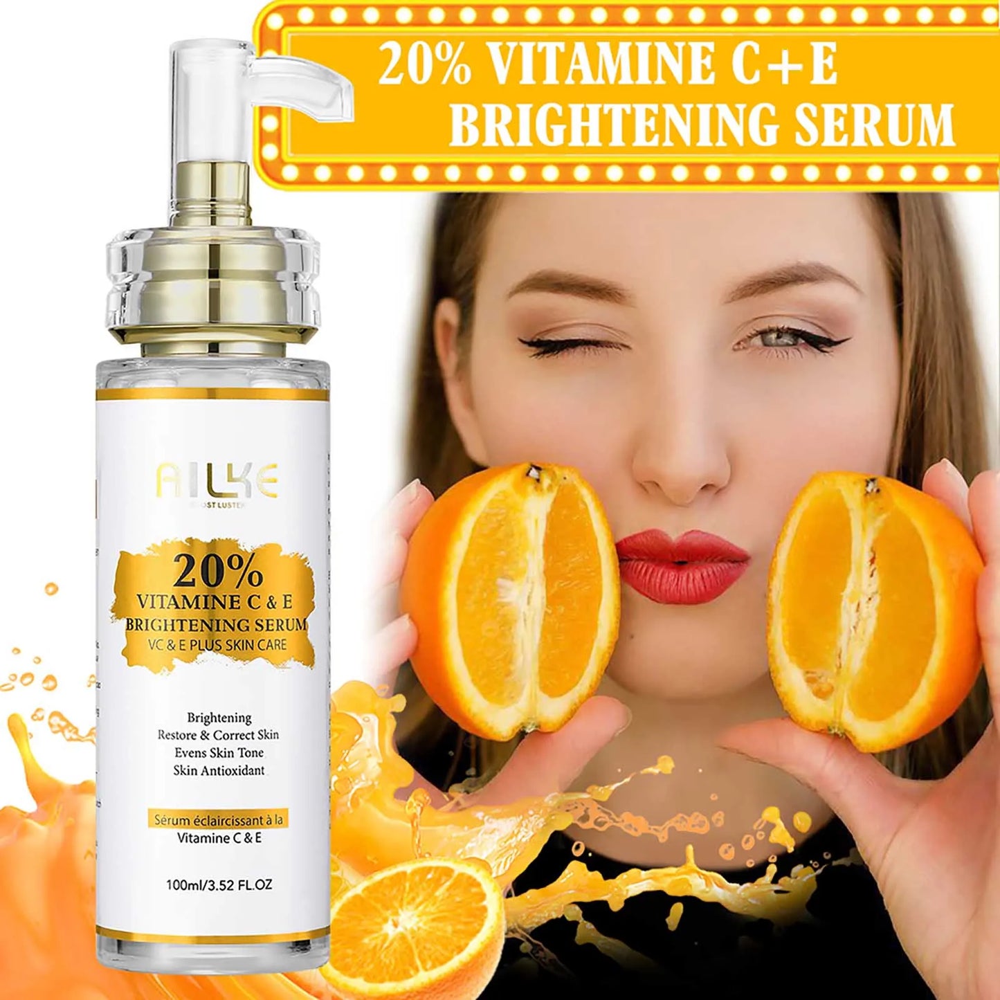AILKE Vitamin C Skin Care Kit, With Lightening Body Lotion, Even Skin Tone Cream, Whitening Serum, Brightening Soap