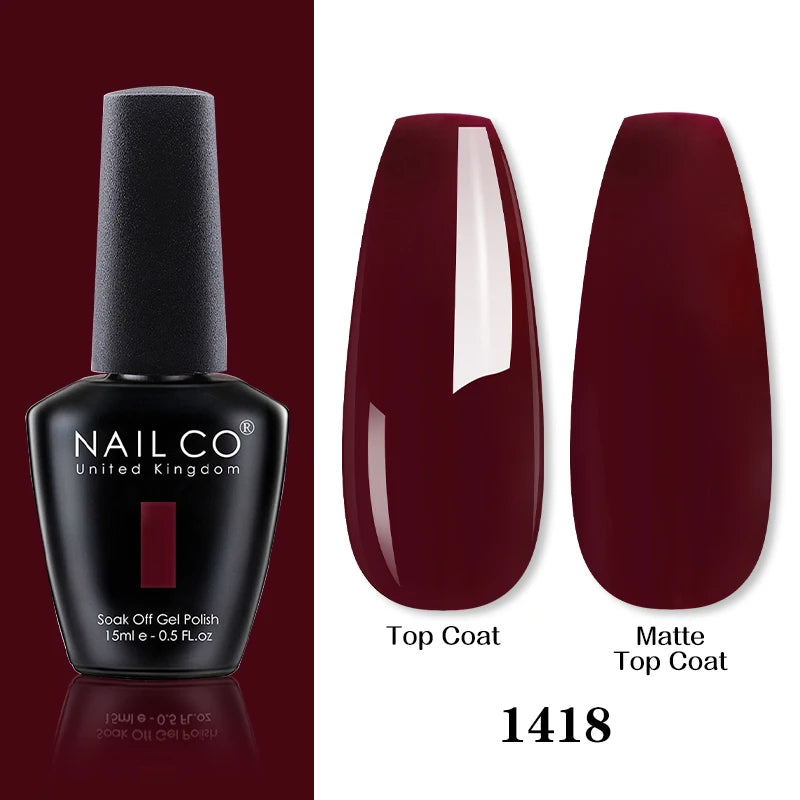 NAILCO 15ML Top coat Base coat Gel nail polish nails art Semi Permanent Lacquer Varnish Hybrid nail supplies for professionals