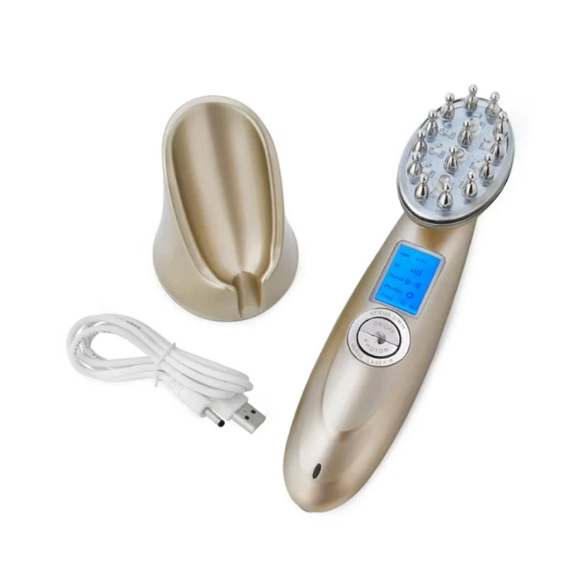 Electric Laser Hair Growth Comb Anti Hair Loss Massage Therapy Infrared RF Red Light EMS Vibration Massager Hair Brush Hair Care