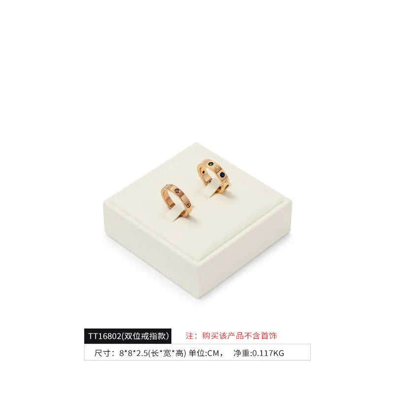 Oirlv Fashion Microfiber Jewelry Display Organizer Props Ring Pendant Necklace Holder Jewelry Rack Display Stand Sets Showcase