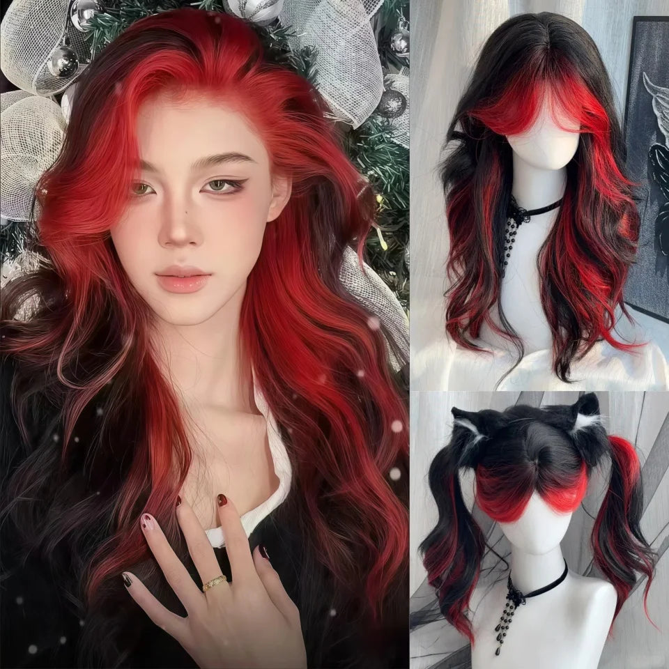 Platinum Blue Gradient Long Curly Wig - Heat Resistant Synthetic Cosplay