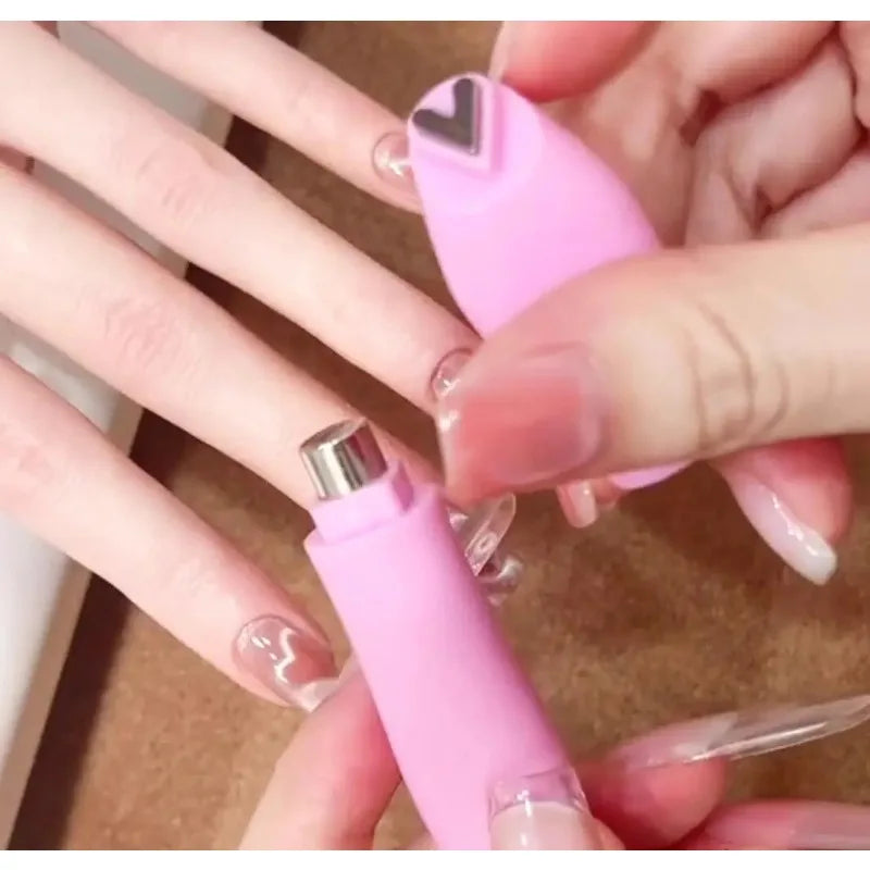 1Pcs 3-In-1 Heart Shape Cat Eye Nail Art Magnet Double Line Moon Snake Pattern French Nail Magnetic Pen Gel Polish Manicure Tool