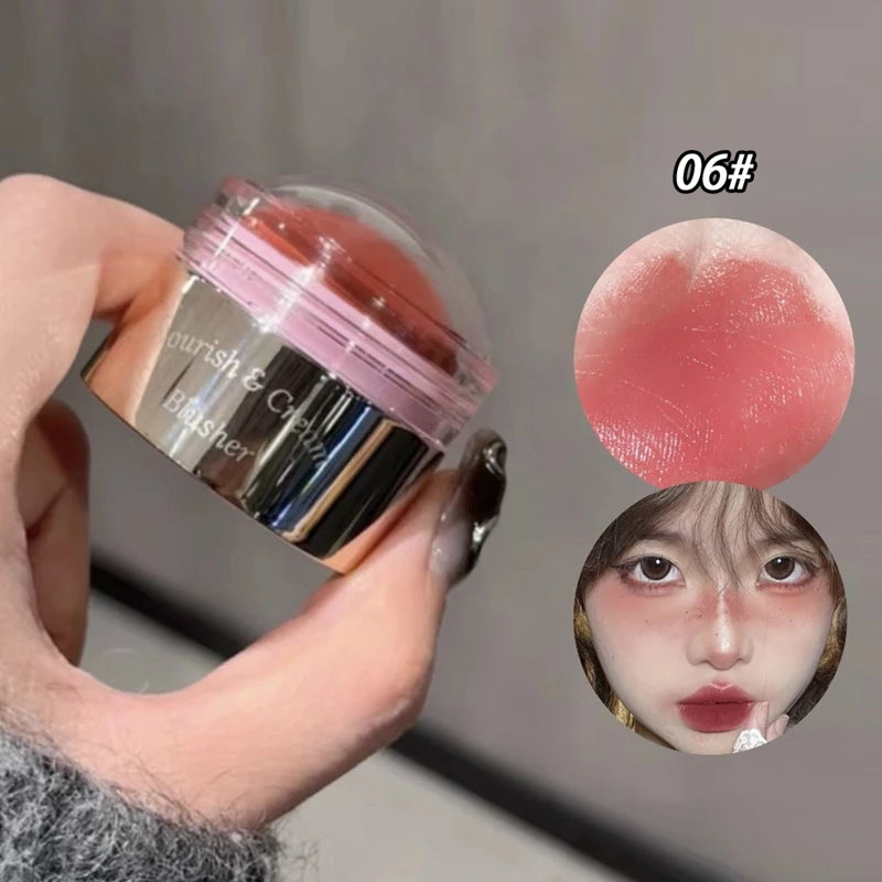 Blush Cream 6 Colors Natural Makeup Cheek Contour Lasting Matte Velvet Mousse Blush Mud Peach Cream Rouge Cheek Tint Cosmetics