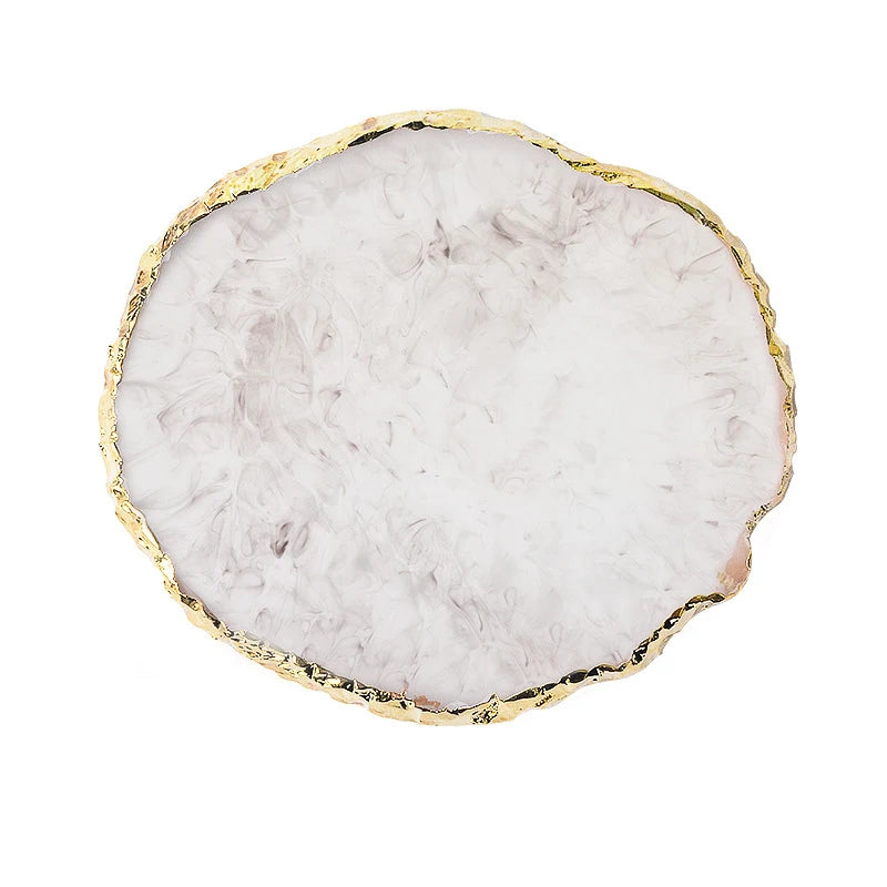 Nail Art Palette False Nail Tips Mixing Color Drawing Pallet Gel Polish Display Shelf Round Resin Agate Stone Manicure Tool