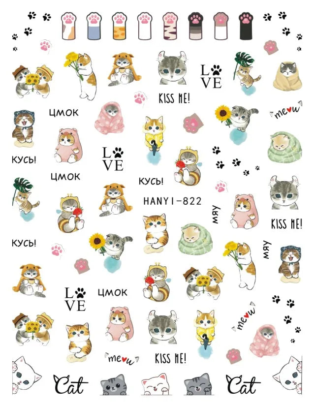 3d Pink Hearts Balloon Valentine Day Love Letters Nail Art Stickers Adhesive Sliders Nail Decals Decoration Manicure Accessories