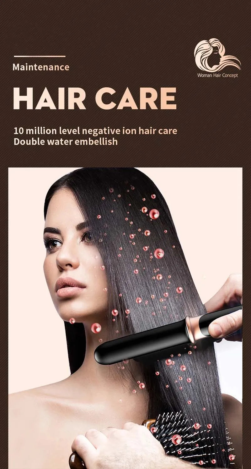 Hair Straightener 2 In 1 For Wet Or Dry Hair Electric Iron Curling Straightening Irons Smoothing Hair Styling Tools