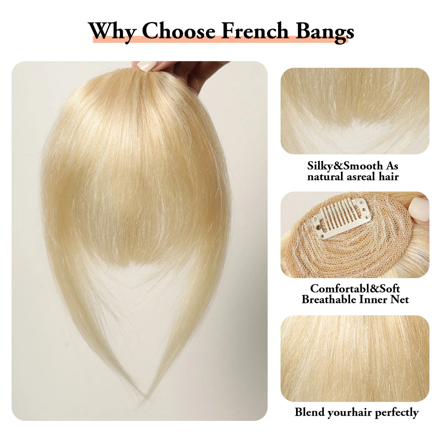 Human Hair Bangs Fringe Hairpieces Blunt Cut Natural Air Bangs Over Head Clip In Hair Extensions Black Brown Remy Hair for Women