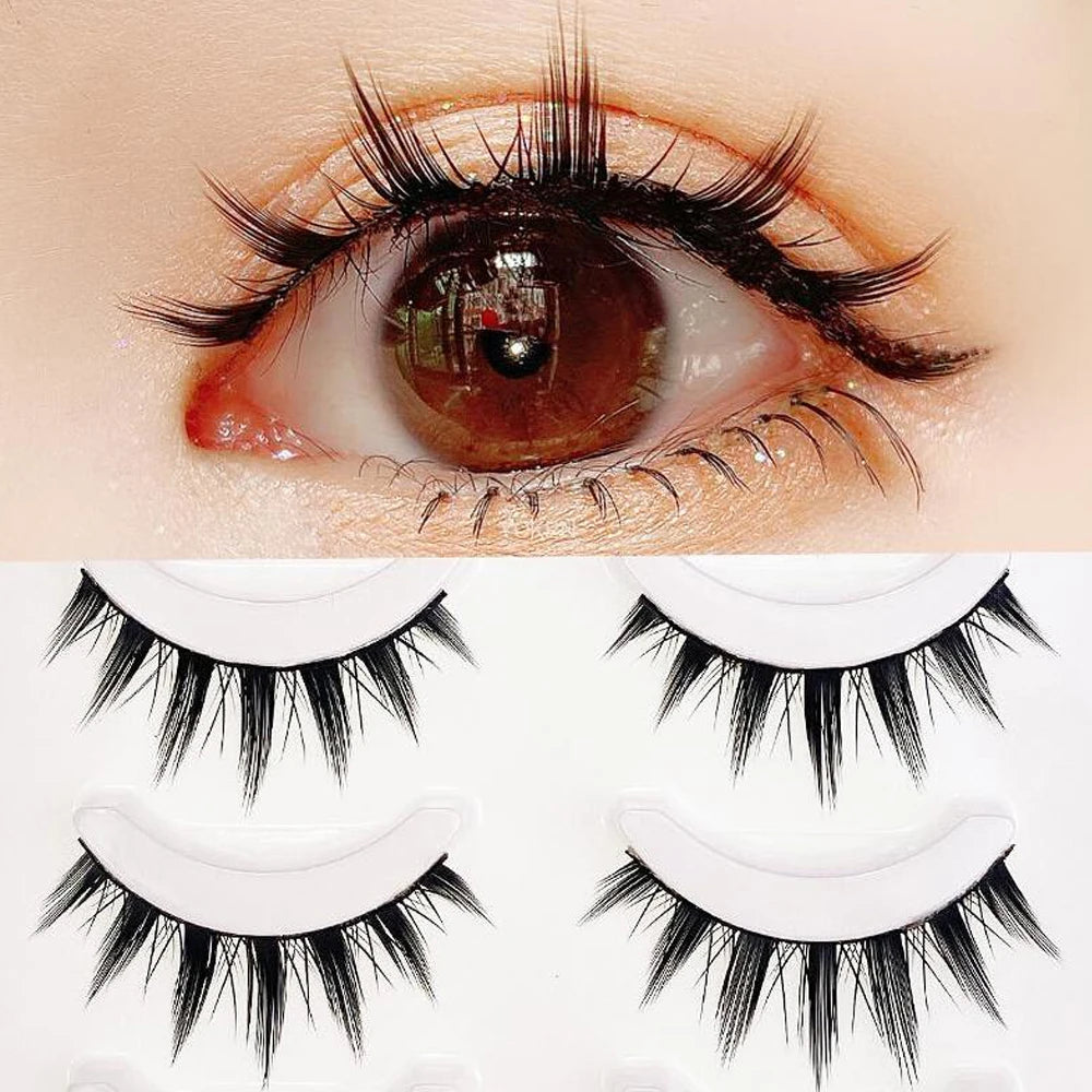 New Cat Eye Lashes Mink Eyelashes 3D Curl Winged Natural Realistic Messy End Eye Elongated Thick False Eyelashes Soft Fake Lashe
